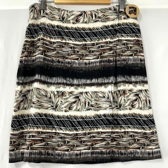 Studio C Dresses & Skirts - STUDIO C VTG‎ 90s Linen Botanical Nature Print Faux Wrap Mini Skirt Womens 12